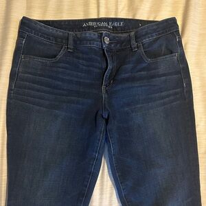 American Eagle Outfitters Women's Dark Blue High Rise Jeans